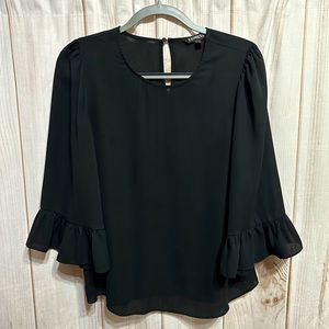 Express - Black Blouse with beautiful flowy sleeves! Size Medium